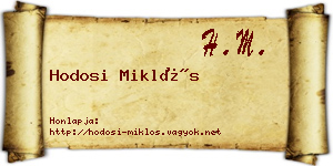 Hodosi Miklós névjegykártya