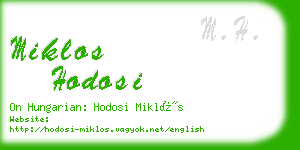 miklos hodosi business card